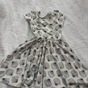 Dot Dot Smile Seashell Print Twirl Dress - White